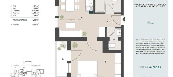 2 rooms Apartment in Velden am Worther See, Austria No. 22466 3