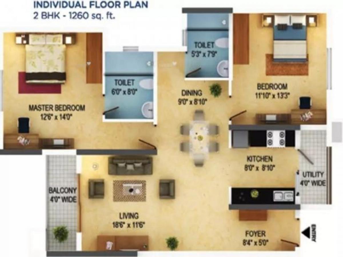 2 bedrooms House in Bangalore, India No. 43538