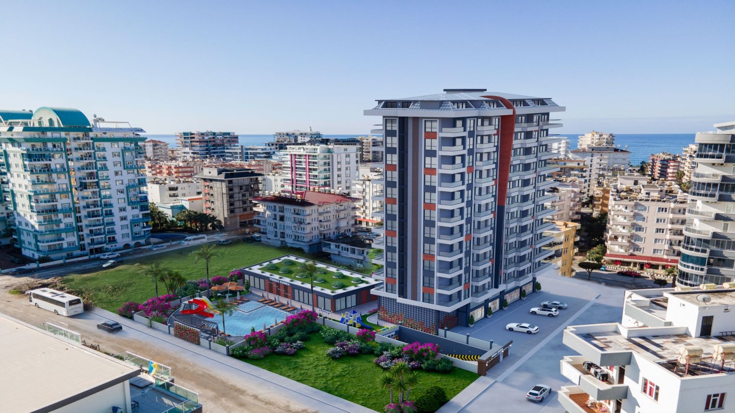 Apartamento 1+1 em Terra Rossa, Mahmutlar, Turkey N.º 36969