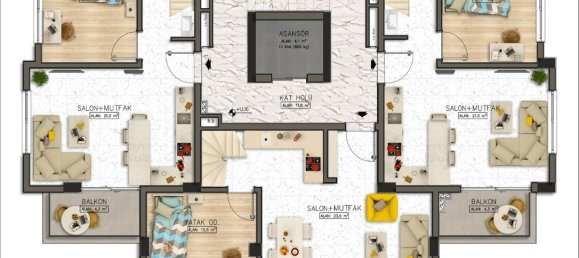 2غرفة شقة في Avsallar, Turkey رقم 30370 9