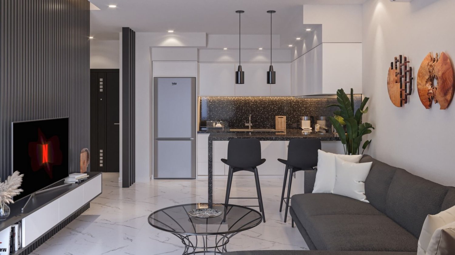 شقة 1+1 في Perli Life, Alanya, Turkey رقم 35463