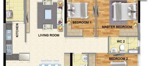 Квартира с 3 спальнями в Танфу, Вьетнам № 144 8