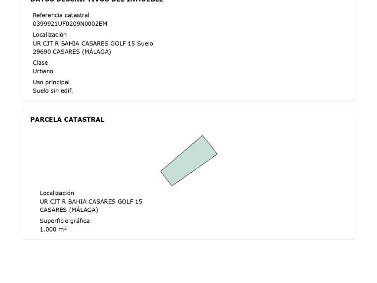 1000m² Land in Casares, Spain No. 196029