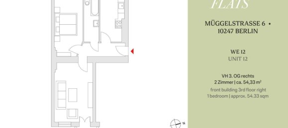 1 غرف نوم شقة في Friedrichshain, Germany رقم 54045 8