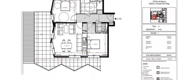 2 chambres Appartement à Le Touquet-Paris-Plage, France No. 230227 3