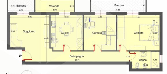Квартира с 3 комнатами в Модуньо, Италия № 22083 3