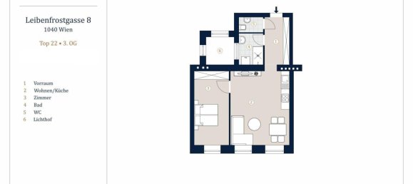 2 rooms Apartment in Wieden, Austria No. 67411 14