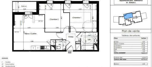 Apartamento de 2 dormitorios en Champagne-sur-Oise, France No. 134147 3