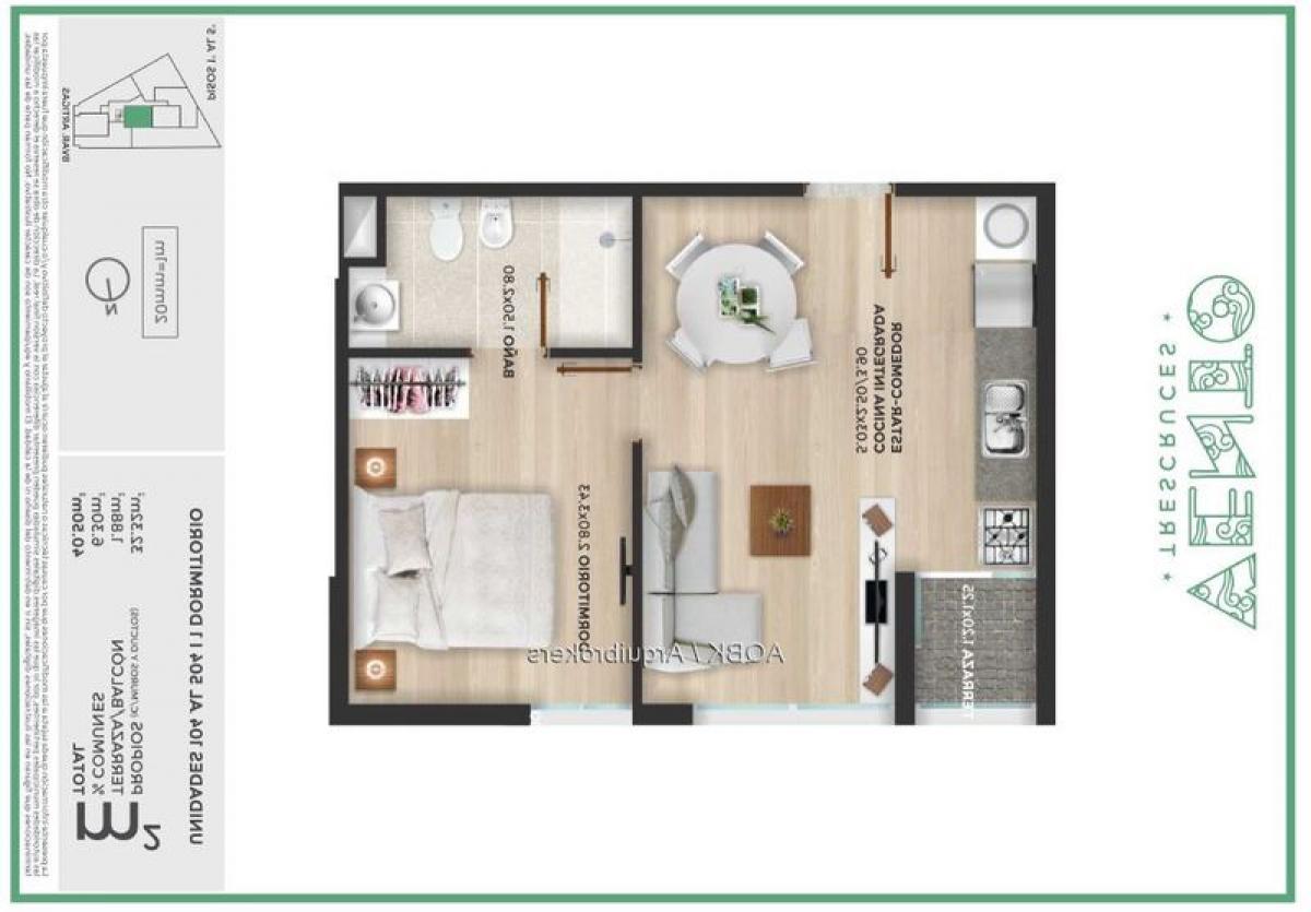 Studio à Montevideo, Uruguay No. 7105