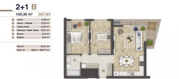 شقة 2+1 في Izmir, Turkey رقم 13446 10