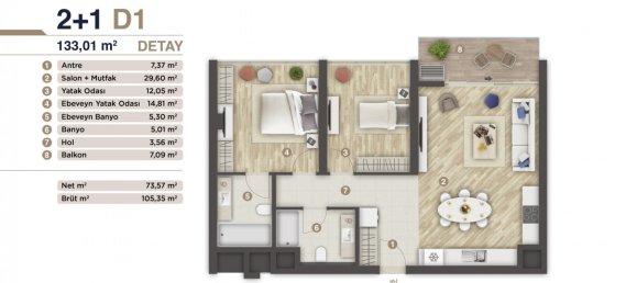 شقة 2+1 في Izmir, Turkey رقم 13446 11