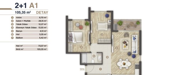 شقة 2+1 في Izmir, Turkey رقم 13446 17