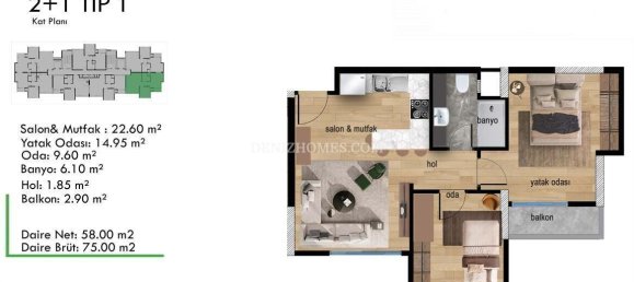 3 rooms Villa in Mezitli, Turkey No. 31756 12