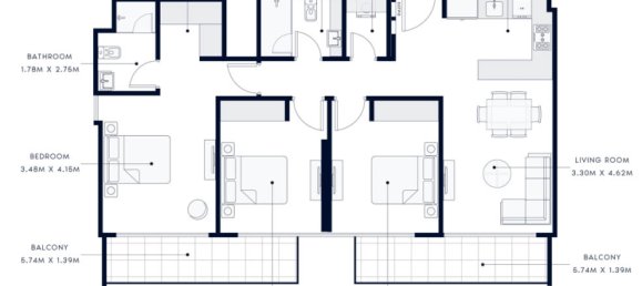 1 bedroom Apartment in AZIZI AMBER, Al Furjan, UAE No. 60283 4