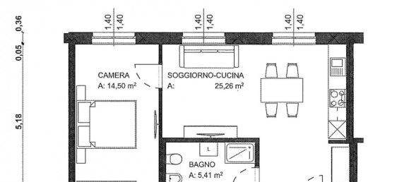 2-salle Appartement à Vicenza, Italy No. 129319 5