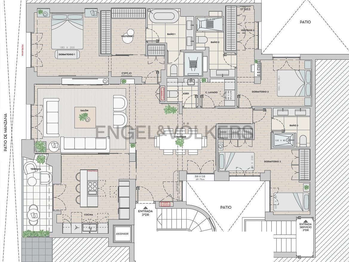 Apartamento de 3 dormitorios en Madrid, Spain No. 126375