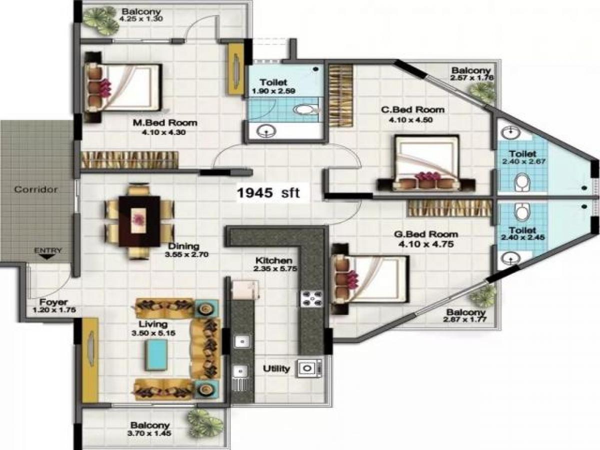 3 bedrooms House in Bangalore, India No. 42295