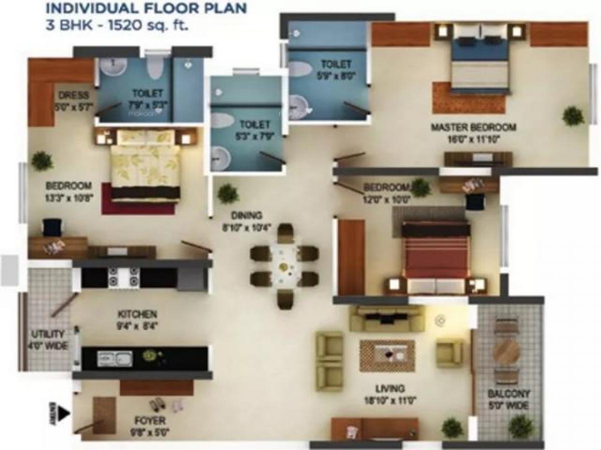 3 bedrooms House in Bangalore, India No. 43512