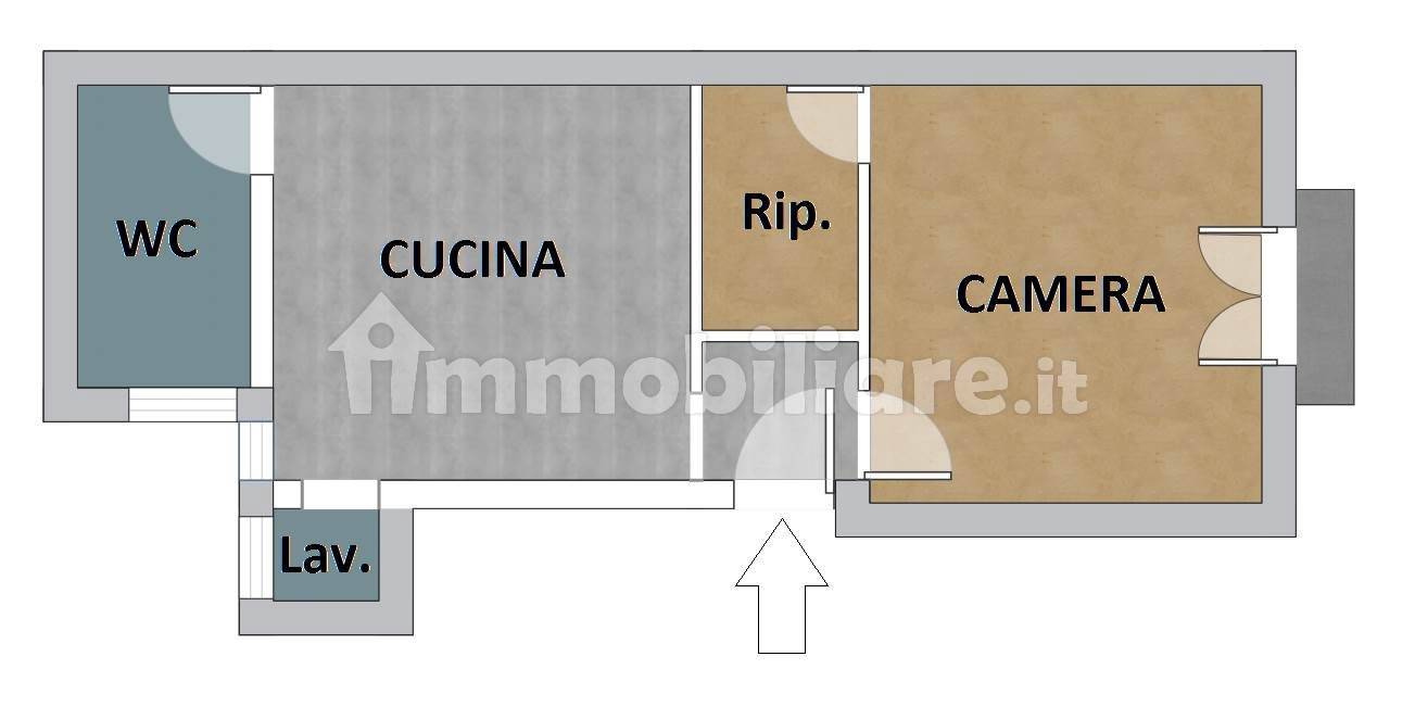 Квартира с 1 спальней в Палермо, Италия № 321970