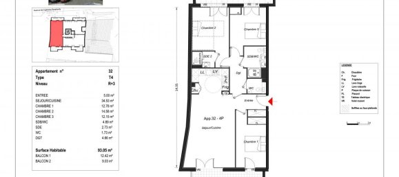 3 غرف نوم شقة في Bayonne, France رقم 97117 8