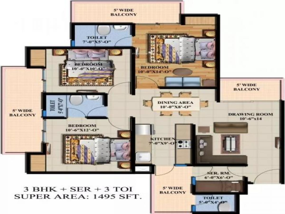 3 غرف نوم منزل في Noida, India رقم 67233