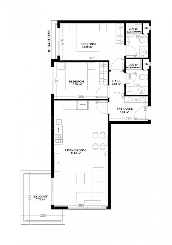 شقة 2+1 في Yekta Blue V Residence, Mahmutlar, Turkey رقم 40144 1