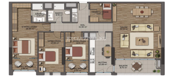 Apartment 4+1 in Istanbul, Turkey No. 28377 14