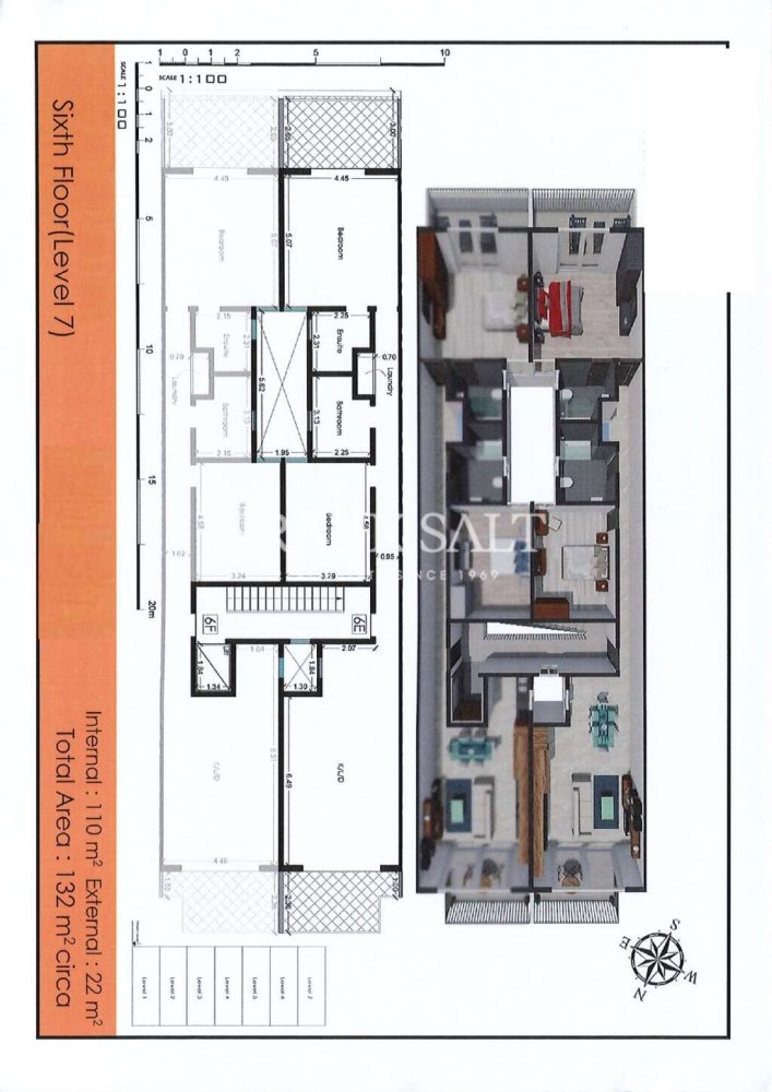 Пентхаус с 2 спальнями в Xlendi, Мальта № 663