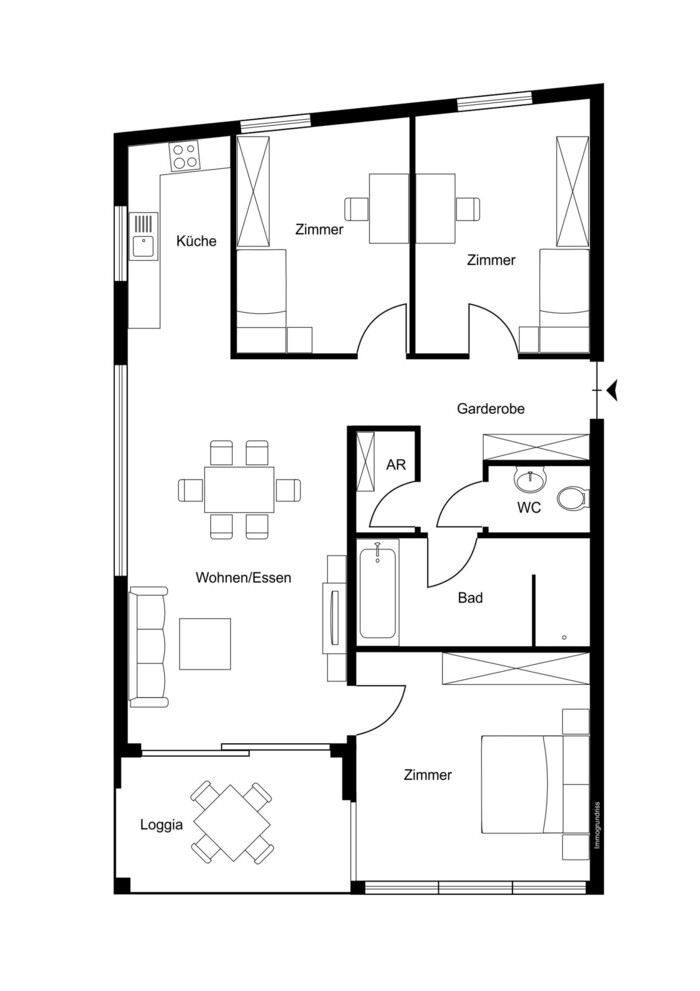 Apartamento de 4 divisões em Bezau, Austria N.º 212866