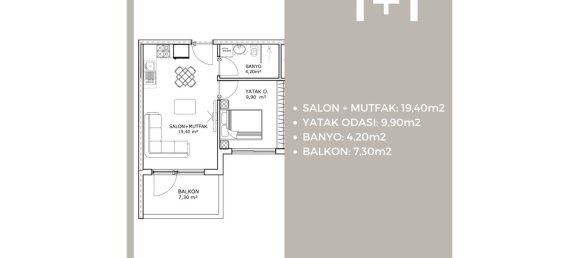 2 rooms Apartment in Altintash, Turkey No. 30211 8