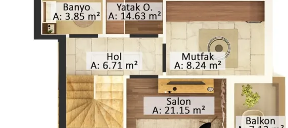 شقة 3+1 في Mugla, Turkey رقم 33435 11