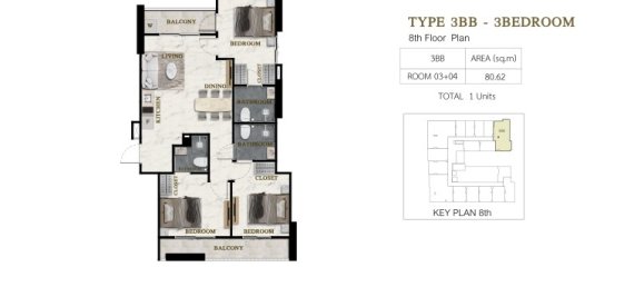 3 dormitorios condominium en venta en Pattaya, Chonburi, Eastern Thailand, Thailand № 150959 5