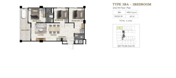 3 dormitorios condominium en venta en Pattaya, Chonburi, Eastern Thailand, Thailand № 150959 6