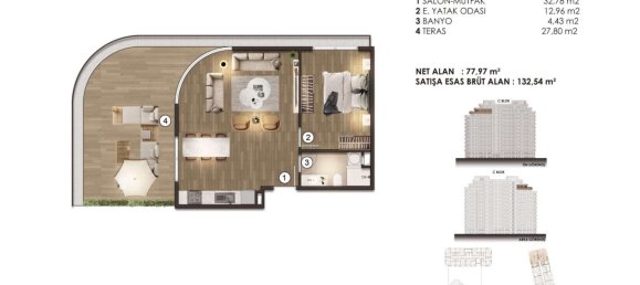 2 rooms Apartment in Istanbul, Turkey No. 21978 2