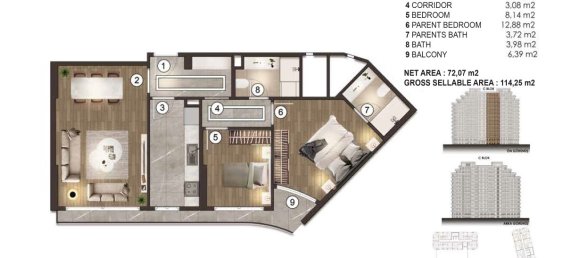 2 rooms Apartment in Istanbul, Turkey No. 21978 3