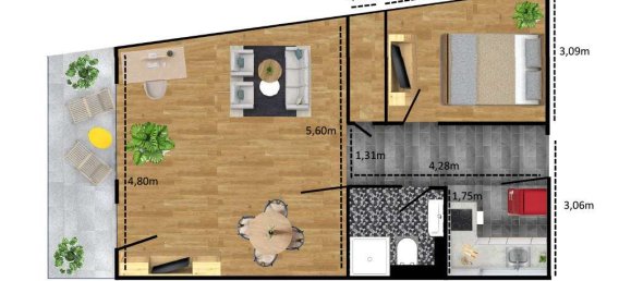 Квартира с 1 спальней в Мюнхен, Германия № 130759 8