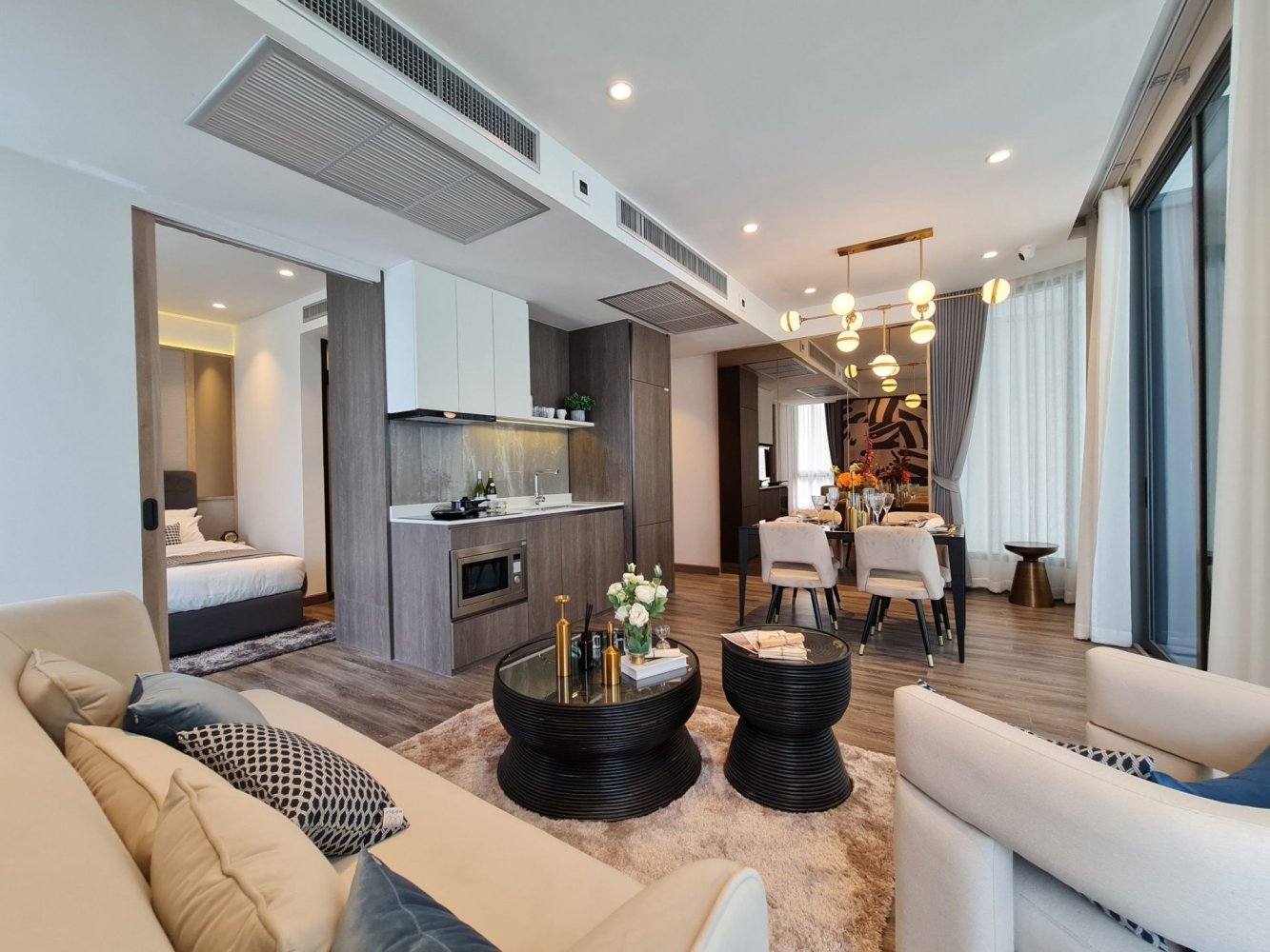 Квартира с 2 спальнями в Wyndham Grand Residences Wongamat Pattaya, Паттайя, Таиланд № 31893