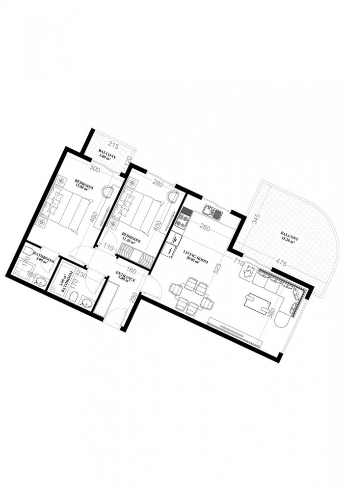 Wohnung 2+1 in YEKTA ALARA CİTY Residence, Mahmutlar, Turkey, Nr. 35366 1