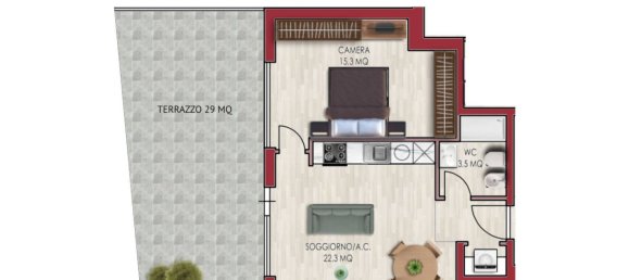 2غرفة شقة في Rome, Italy رقم 198730 77