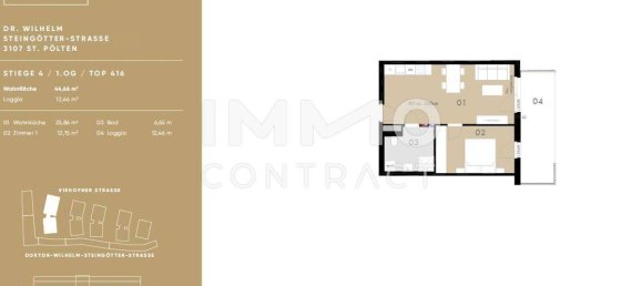 Apartamento de 1 dormitorio en St. Polten, Austria No. 168610 24