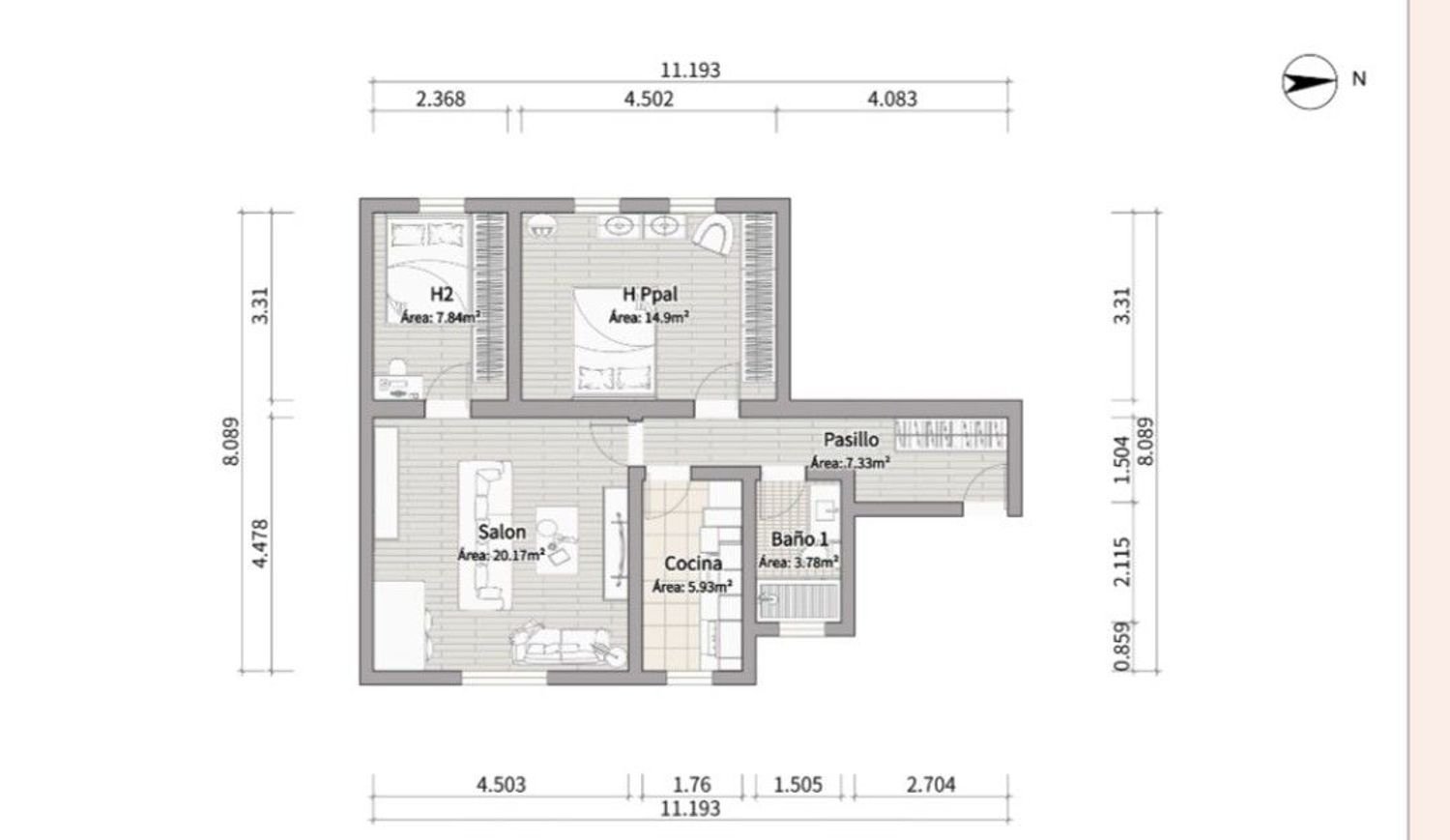 2 bedrooms Apartment in Madrid, Spain No. 188887