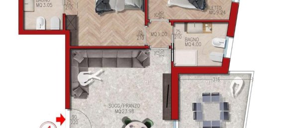 Apartamento de 3 habitaciónes en Cervia, Italy No. 25799 5