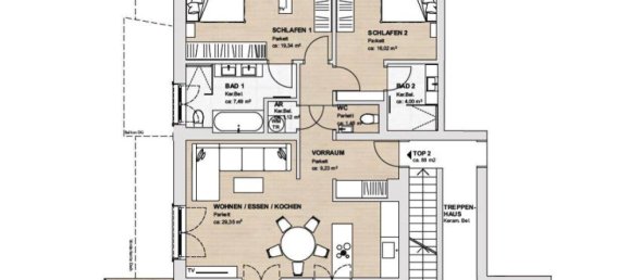 3 rooms Apartment in Reith bei Kitzbuhel, Austria No. 202069 2