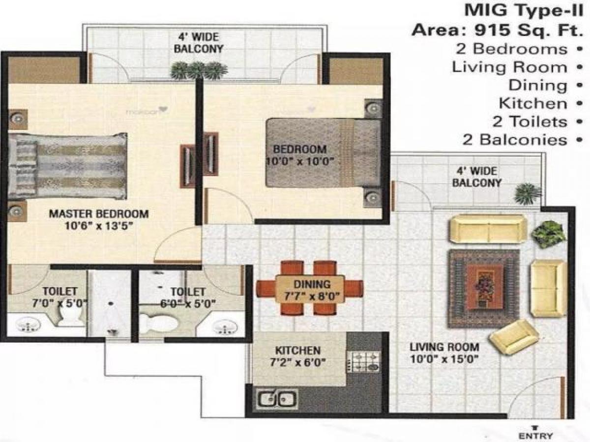 2 Schlafzimmer Haus in Noida, India, Nr. 67796