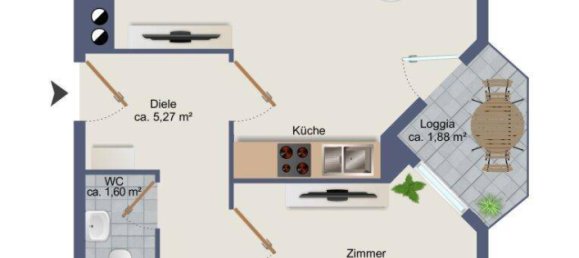 2 rooms Apartment in Frauenstein, Austria No. 13171 8