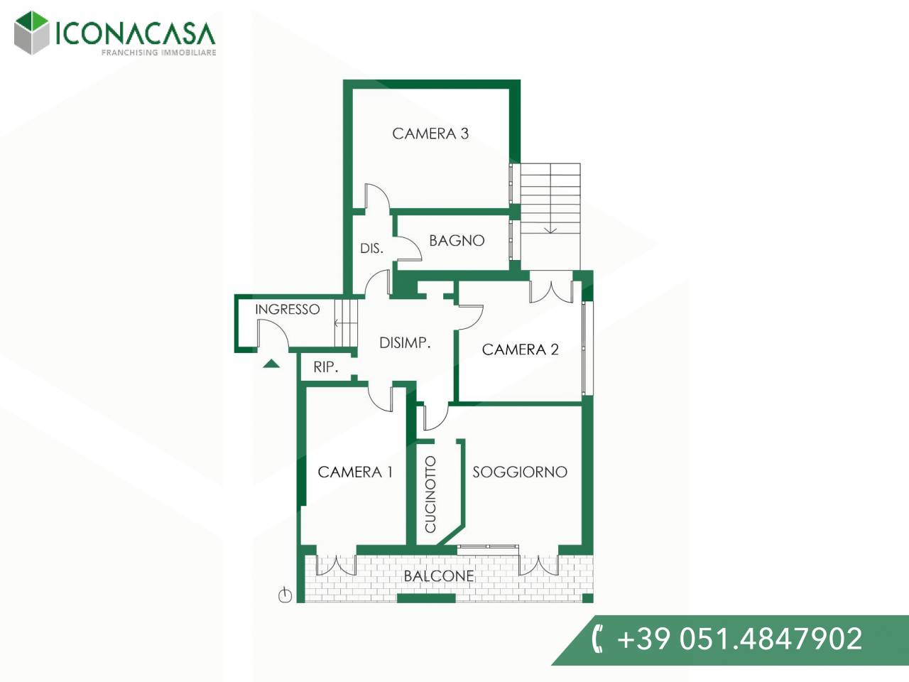 4 rooms Apartment in Bologna, Italy No. 17108