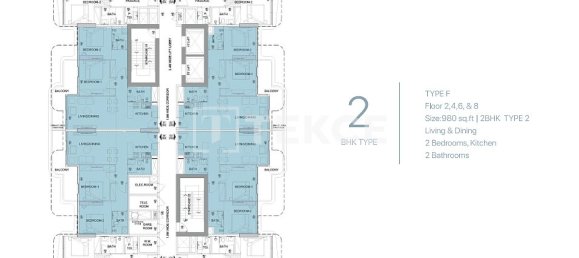 Apartamento de 2 dormitorios en Dubai, UAE No. 111711 30