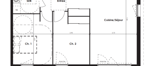 Квартира с 2 спальнями в Ним, Франция № 321947 3