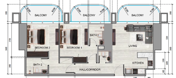 Квартира с 2 спальнями в Motor City, ОАЭ № 96654 10