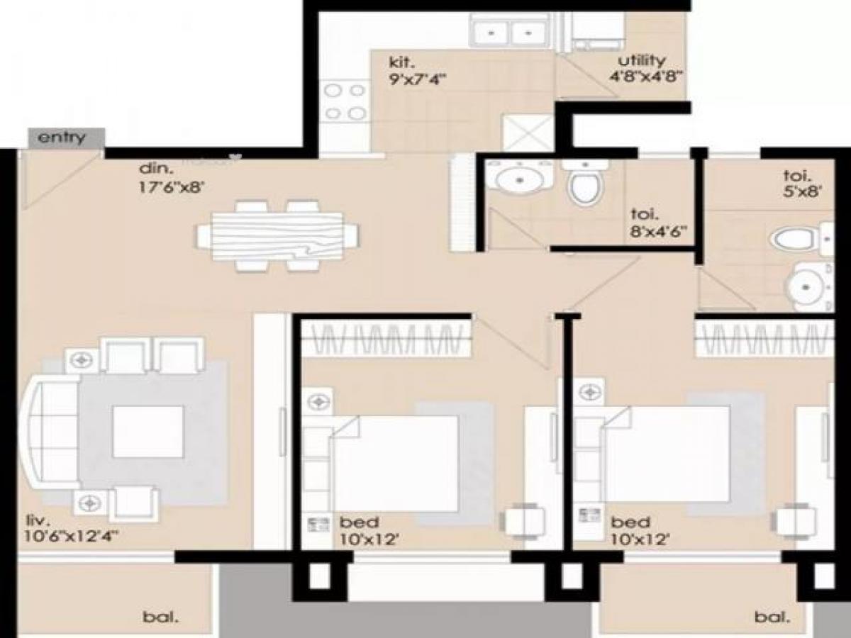 2 chambres Maison à Bangalore, India No. 9505